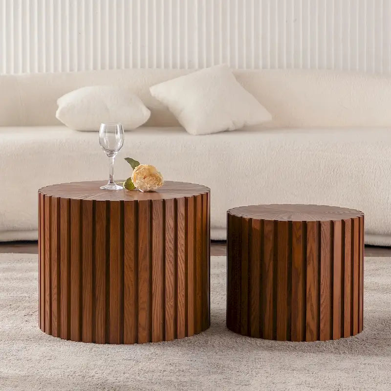 Exquisite Round Wood Coffee Table for Compact Living Spaces, No Assembly Needed