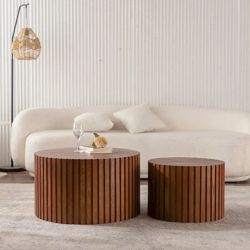 Exquisite Round Wood Coffee Table for Compact Living Spaces, No Assembly Needed