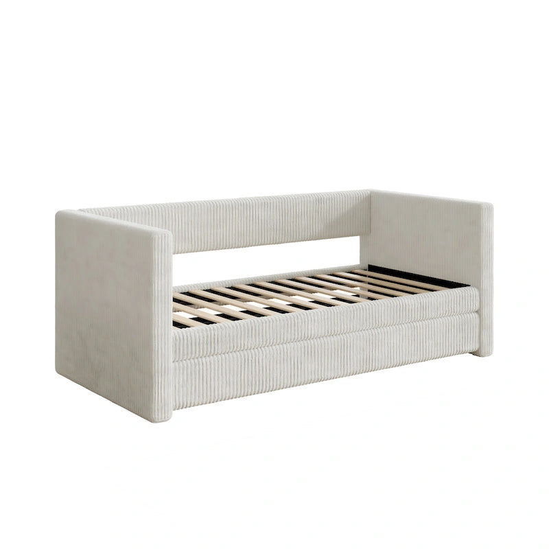 Corvus Somme Corduroy Upholstered Daybed with Trundle