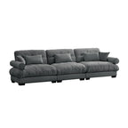 130 Velvet Modular 5-Seat Sofa with Cloud Cushion Sectional and Bolster Headrests