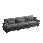 130 Velvet Modular 5-Seat Sofa with Cloud Cushion Sectional and Bolster Headrests