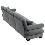 130 Velvet Modular 5-Seat Sofa with Cloud Cushion Sectional and Bolster Headrests