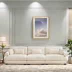 130 Velvet Modular 5-Seat Sofa with Cloud Cushion Sectional and Bolster Headrests