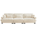 130 Velvet Modular 5-Seat Sofa with Cloud Cushion Sectional and Bolster Headrests