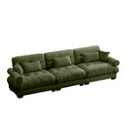 130 Velvet Modular 5-Seat Sofa with Cloud Cushion Sectional and Bolster Headrests
