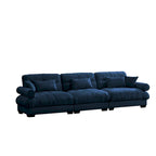 130 Velvet Modular 5-Seat Sofa with Cloud Cushion Sectional and Bolster Headrests