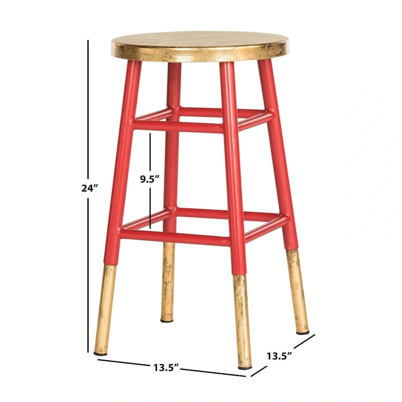 SAFAVIEH Celine 24-inch Navy/ Gold Counter Stool - 13.5 x 13.5 x 24 - 14Wx14Dx24H