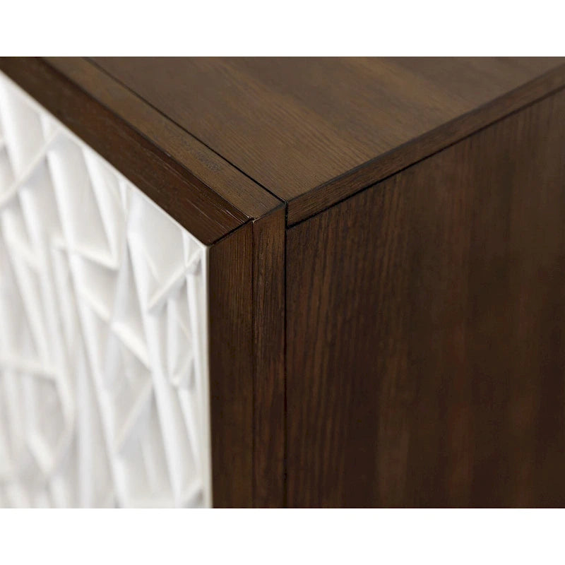 Modern Wood 40 Console with with doors, TV Stand, Accent Cabinet, Entryway Console, Fully Assembled, Brown