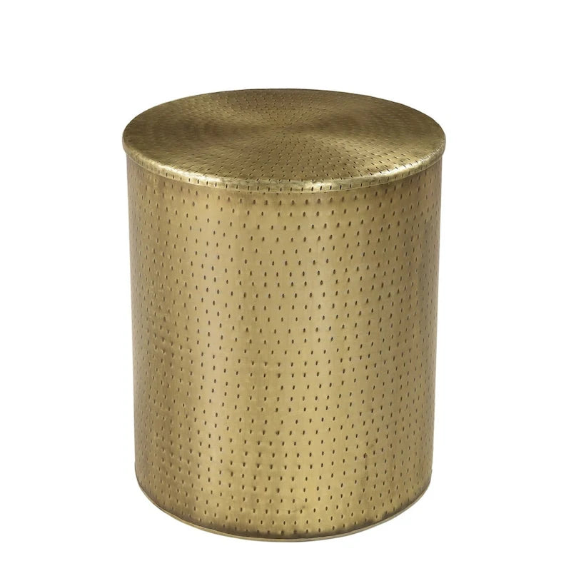 Alevi Drum Gold Iron End Table