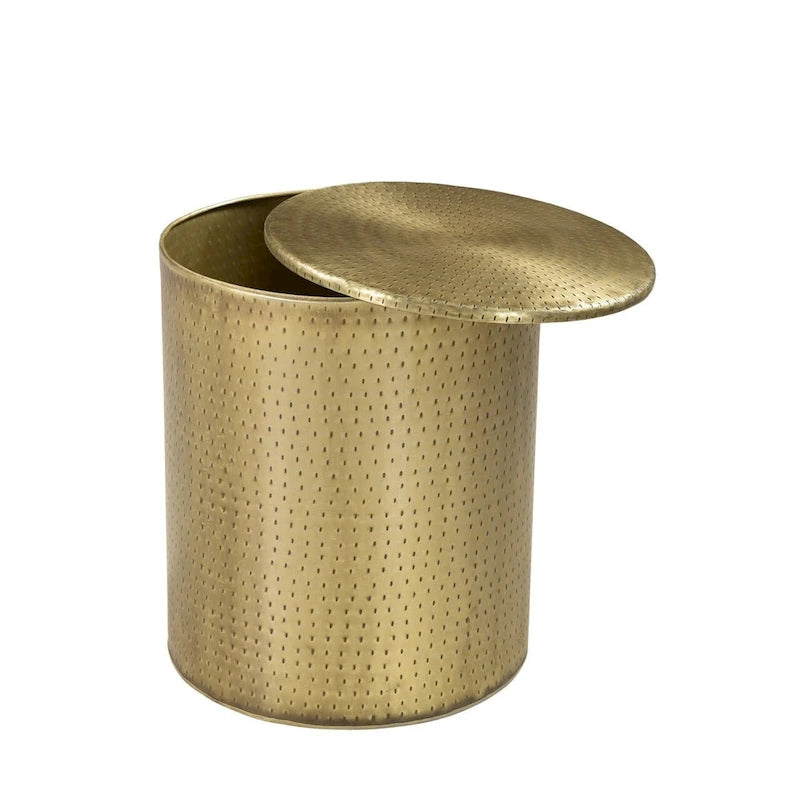 Alevi Drum Gold Iron End Table