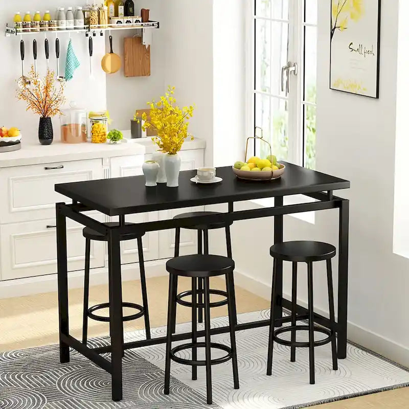 Mieres 5-Piece Counter Height Dining Table Set, Home Kitchen Breakfast Table Set for Restaurant, Bar, Kitchen