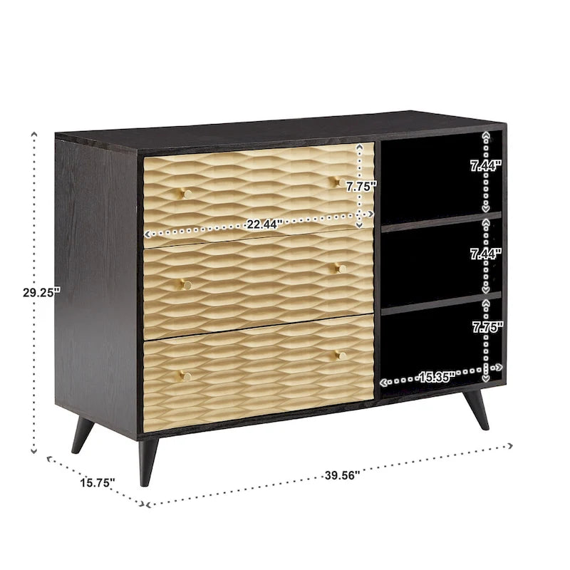 Icarus Two-Tone 3-Drawer Accent Chest by iNSPIRE Q Bold