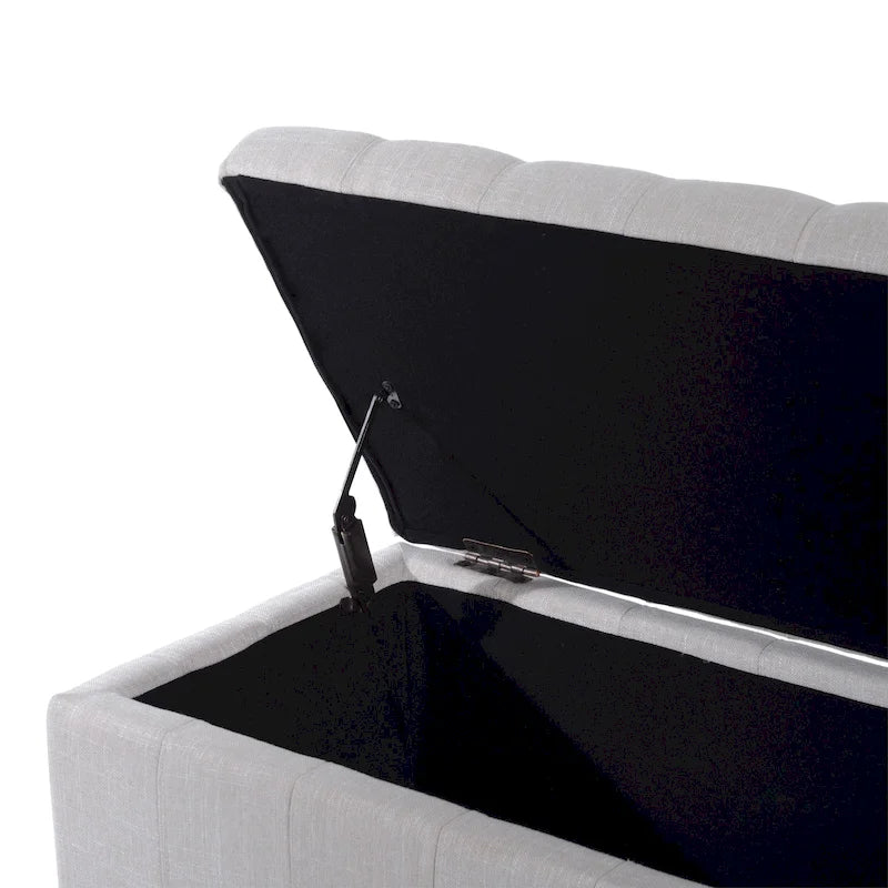 HomCom 42 Fabric Tufted Storage Ottoman Bench - 17*41.5*19.5