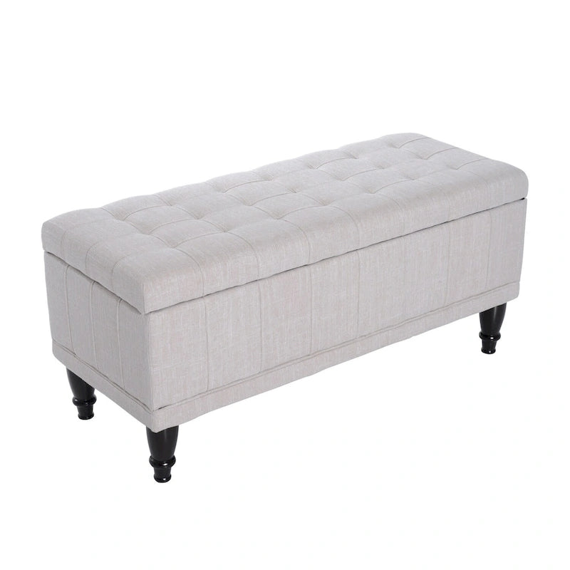 HomCom 42 Fabric Tufted Storage Ottoman Bench - 17*41.5*19.5