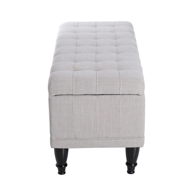 HomCom 42 Fabric Tufted Storage Ottoman Bench - 17*41.5*19.5