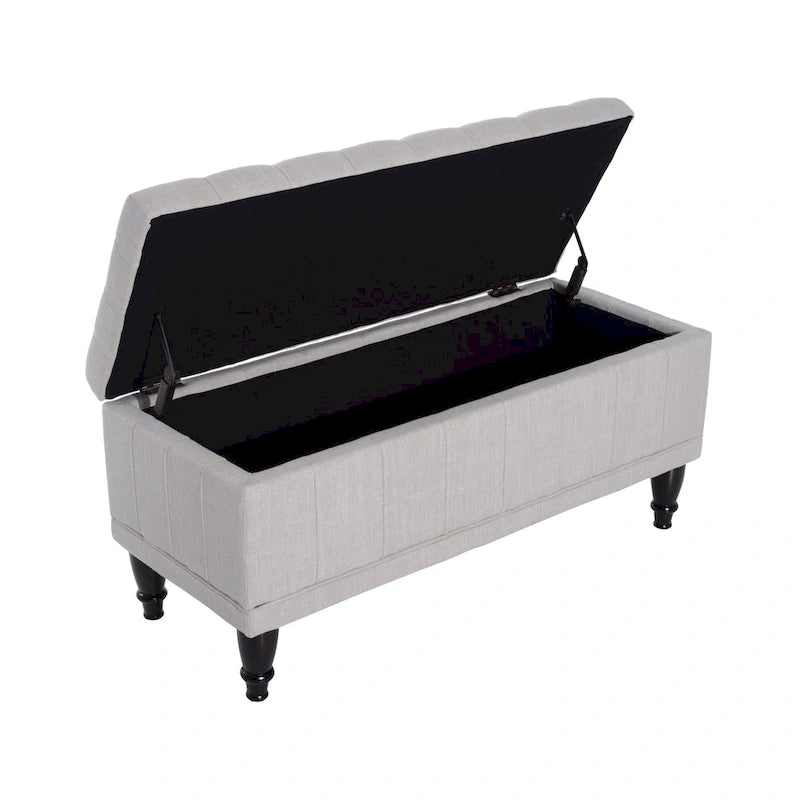 HomCom 42 Fabric Tufted Storage Ottoman Bench - 17*41.5*19.5