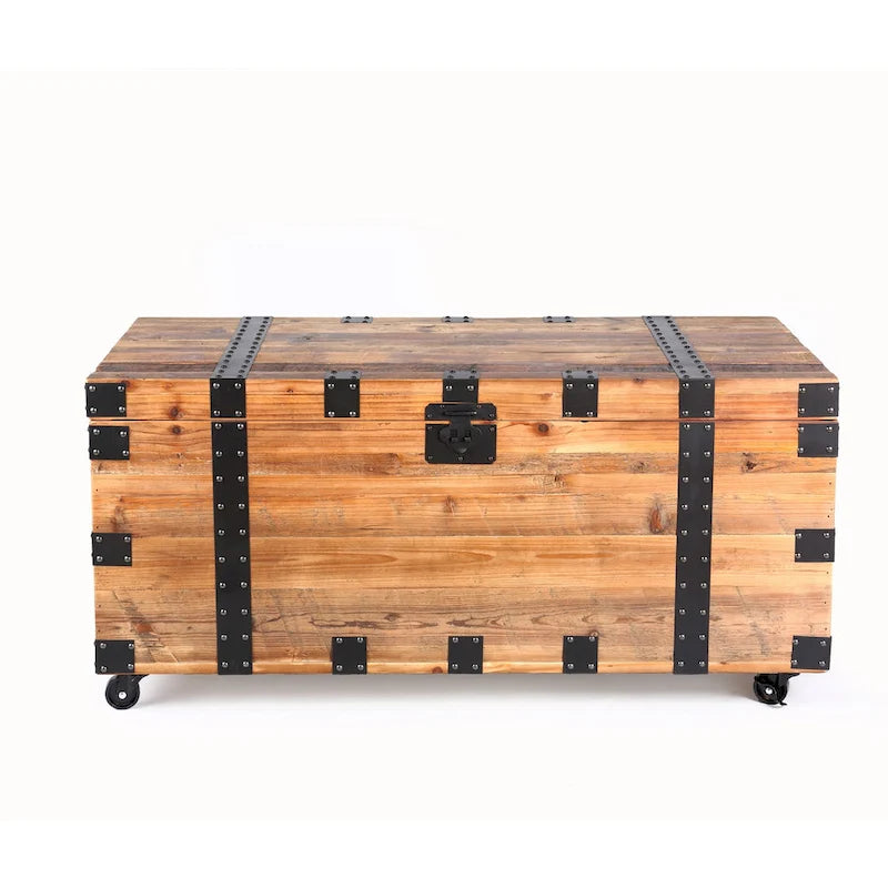 Trunk Table with Four Wheel Large Capacity Storage Coffee Table