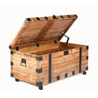 Trunk Table with Four Wheel Large Capacity Storage Coffee Table