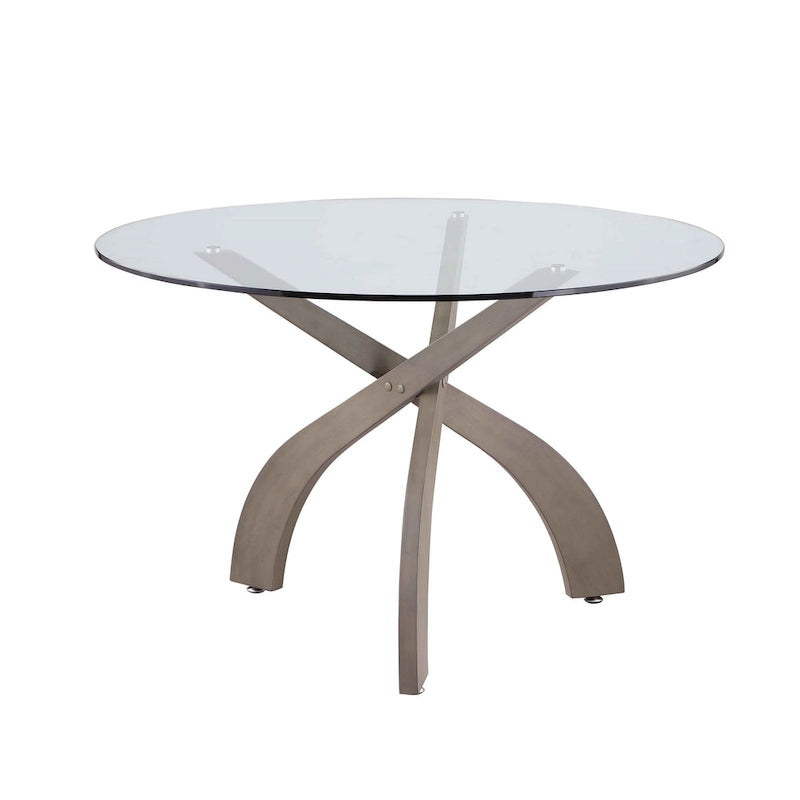 Somette Pogo Round Glass Top Dining Table