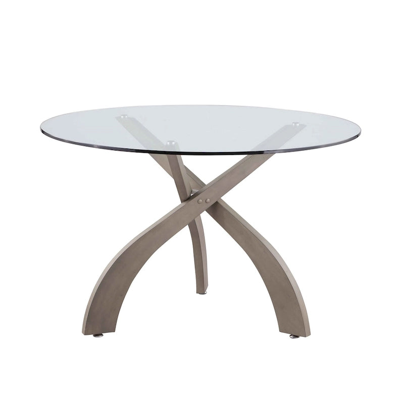 Somette Pogo Round Glass Top Dining Table