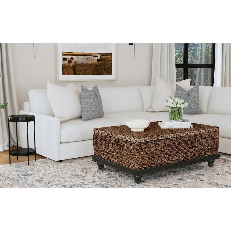 Natural Woven Abaca Storage Table by East at Main