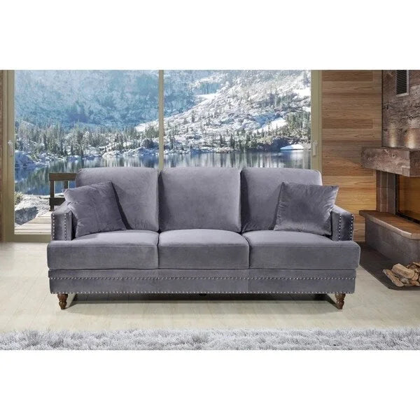 Aadi Velvet Upholstered Button-tufted Sofa