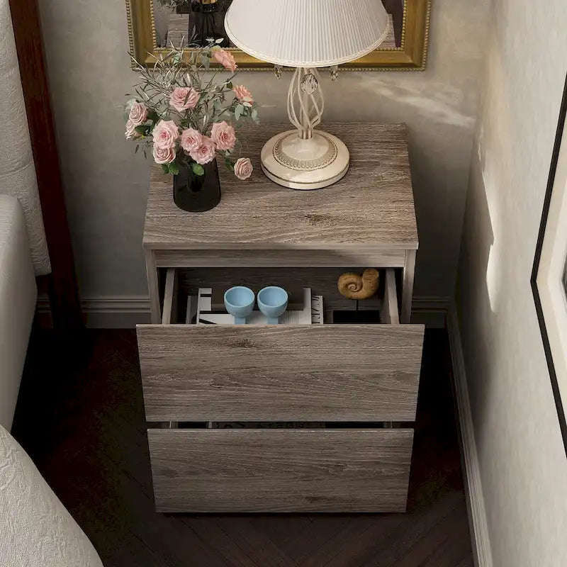 2-Drawer Nightstand End Table Console Table