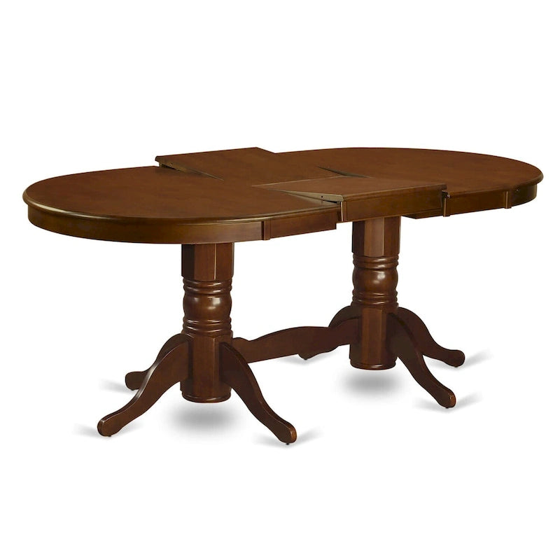 East West Furniture Vancouver Dining Table - an Oval kitchen Table Top & Double Pedestal Base(Finish Options)