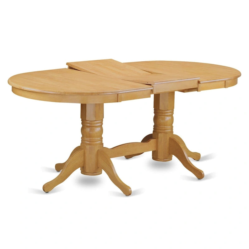 East West Furniture Vancouver Dining Table - an Oval kitchen Table Top & Double Pedestal Base(Finish Options)