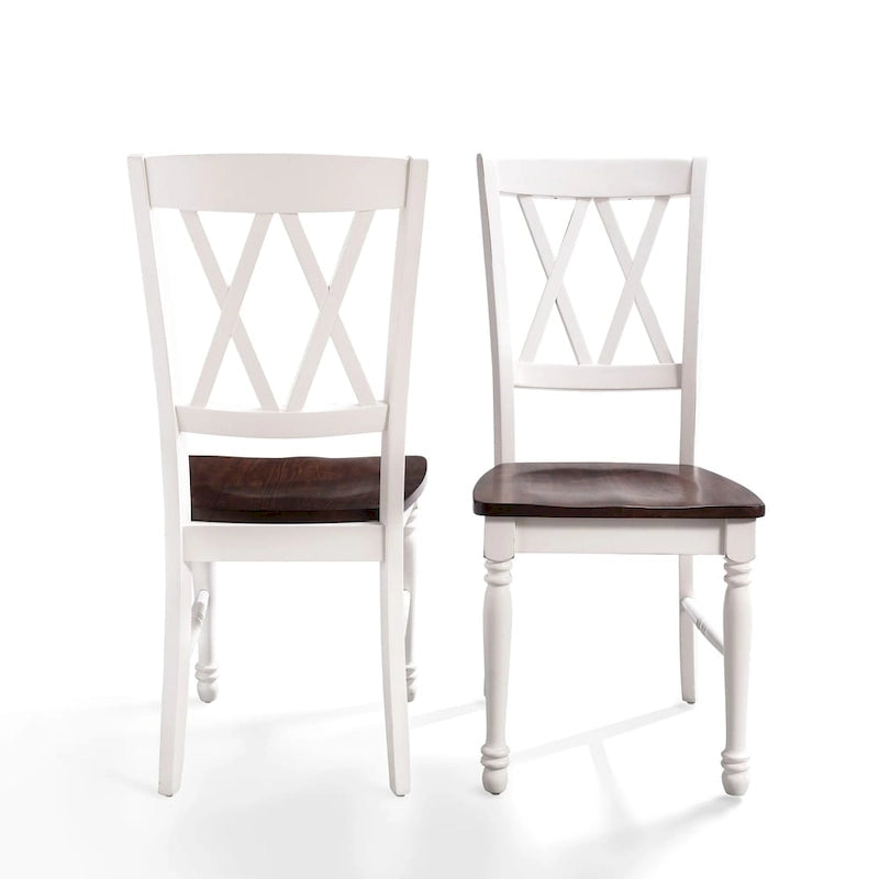 Crosley Shelby Cherry/Antique White Wood Dining Chair (Set of 2) - 17.75 W x 23.5 D x 39 H