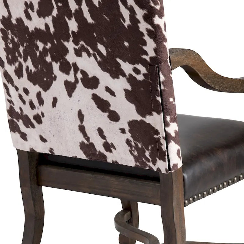 Mesquite Ranch Bonded Leather and Faux Cowhide Accent Chair - 30 x 24 x 42