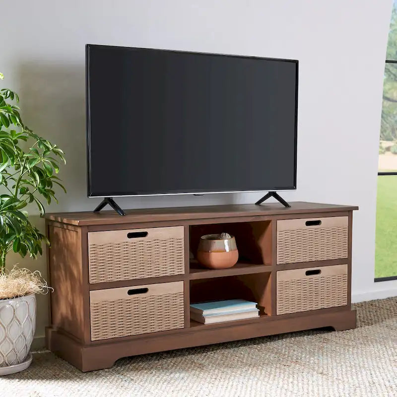 SAFAVIEH Britni 47-inch Storage Media TV Stand - 47.3 W x 15.8 L x 20 H - 47Wx16Dx20H