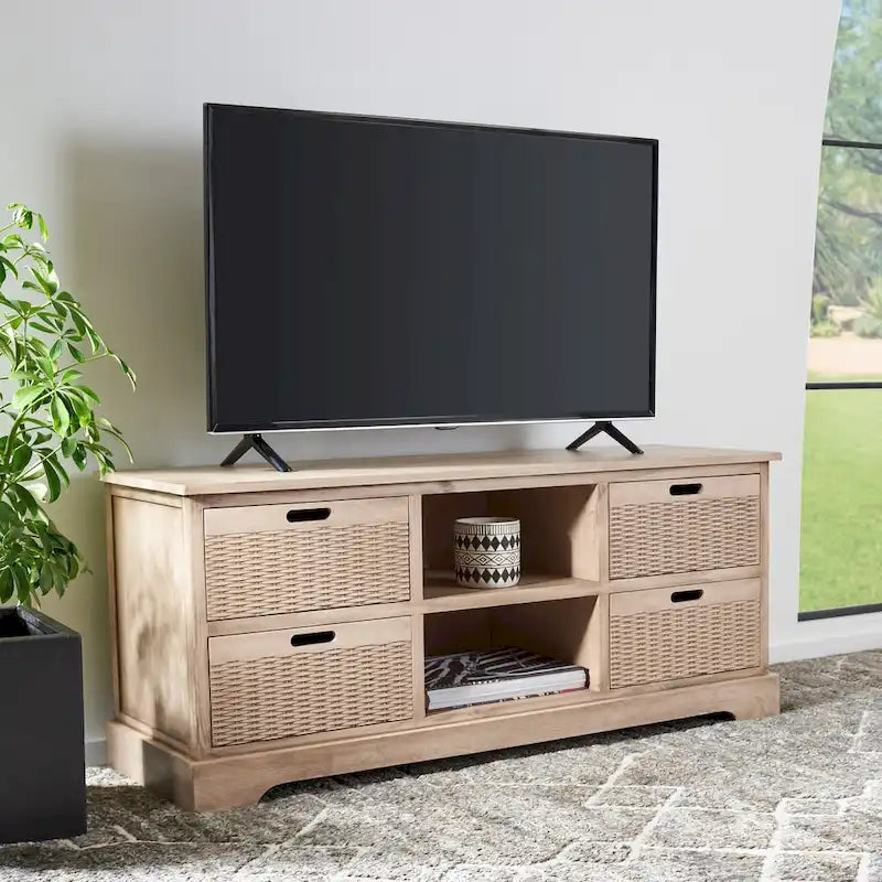 SAFAVIEH Britni 47-inch Storage Media TV Stand - 47.3 W x 15.8 L x 20 H - 47Wx16Dx20H