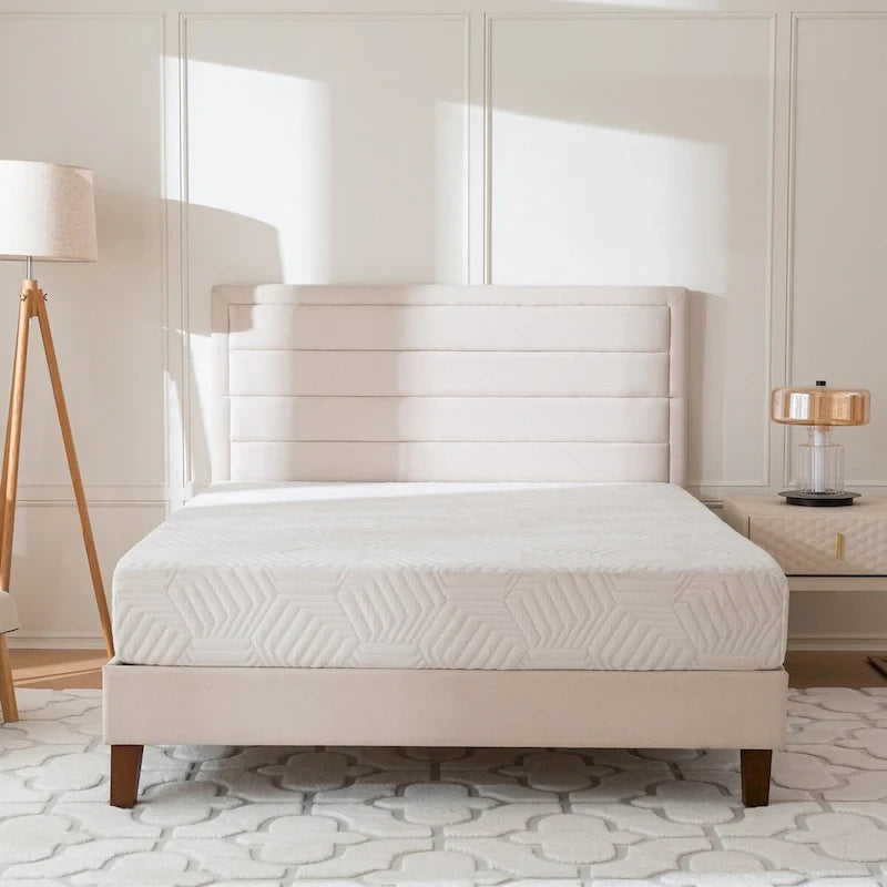 EGOHOME Upholstered 4 Channel Low Profile Platform Bed