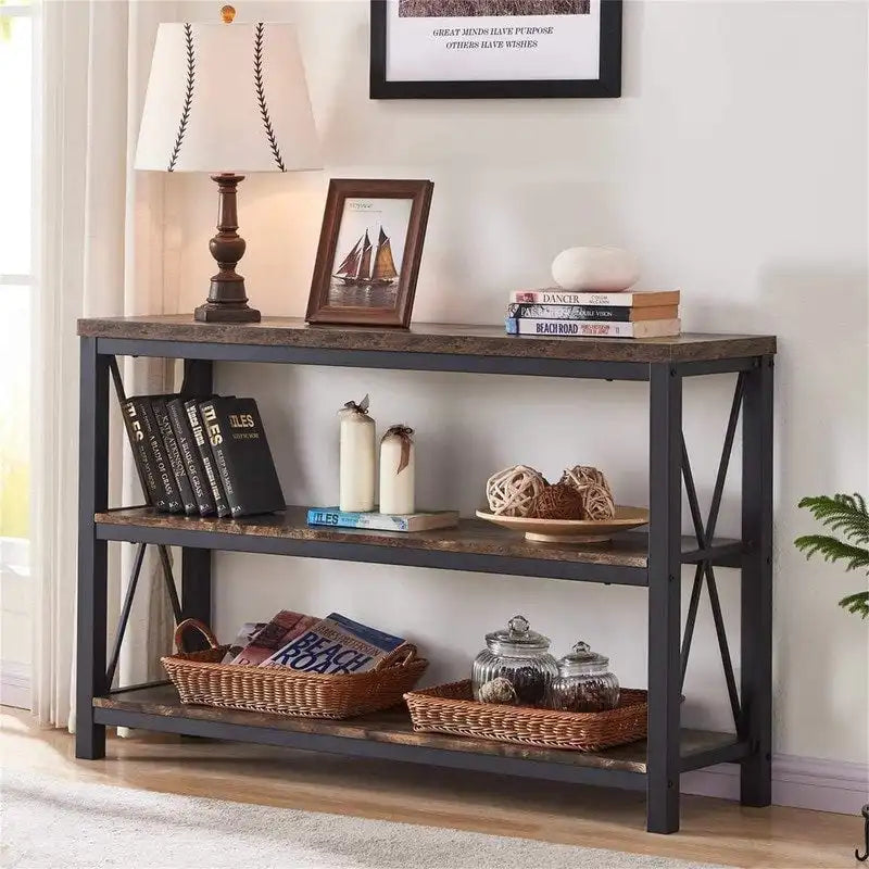 Industrial Sofa Console Table - 13.39D x 47.24W x 30H