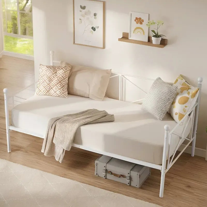 Javlergo Metal Daybed Frame Twin Size Sofa Bed with Steel Slats for Living Room Guest Room