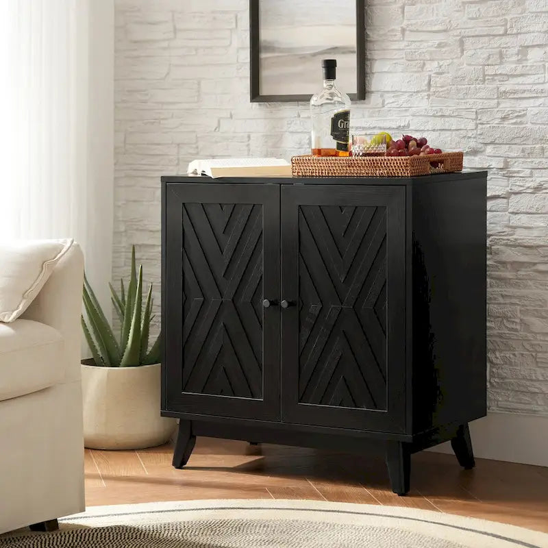 Joseph Midcentury 30Tall 2 Door Accent Cabinet by HULALA HOME