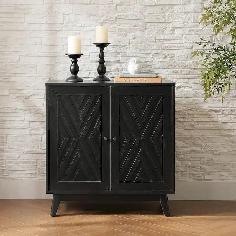Joseph Midcentury 30Tall 2 Door Accent Cabinet by HULALA HOME