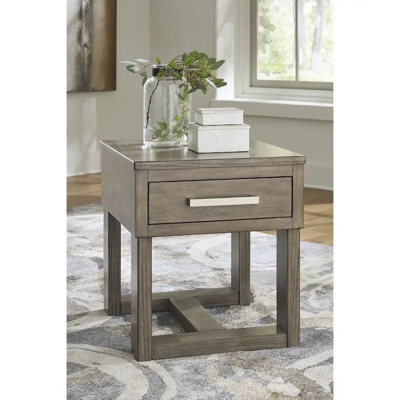 Signature Design by Ashley Loyaska Brown/Gray End Table - 22W x 24D x 24H