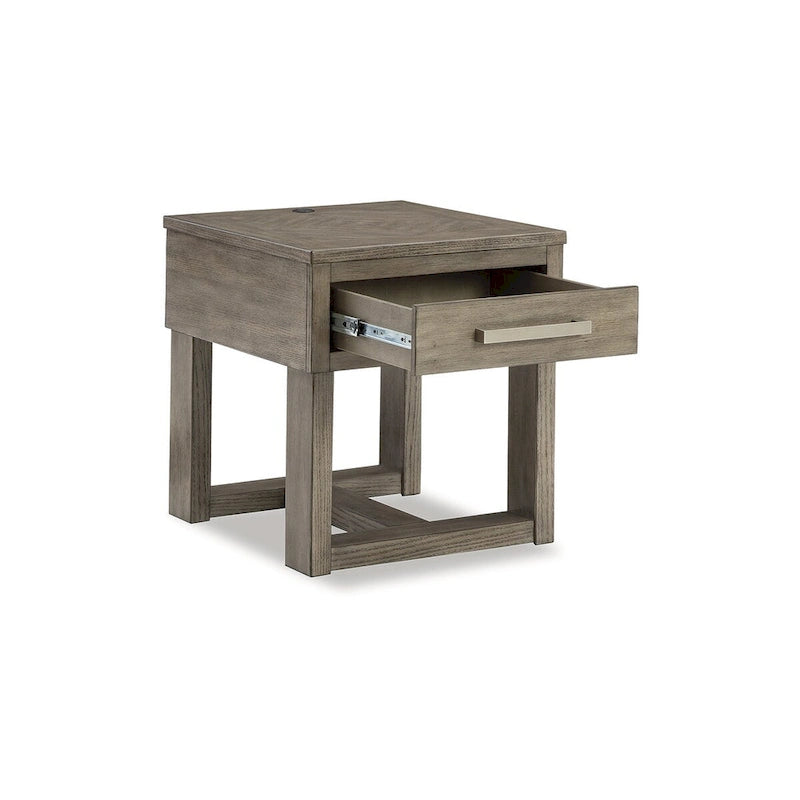 Signature Design by Ashley Loyaska Brown/Gray End Table - 22W x 24D x 24H