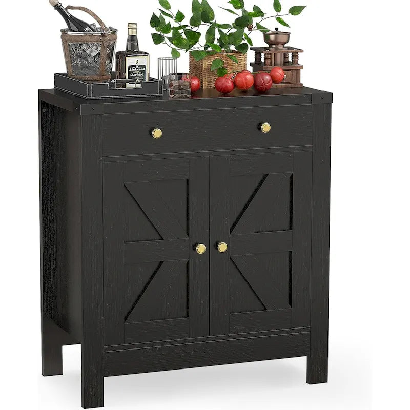 Kitchen Sideboard Buffet Storage Cabinet Coffee Bar Cabinet with 2 Drawers and Adjustable shelf