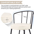 Set of 2 Leather Dining Chairs with Metal Frame